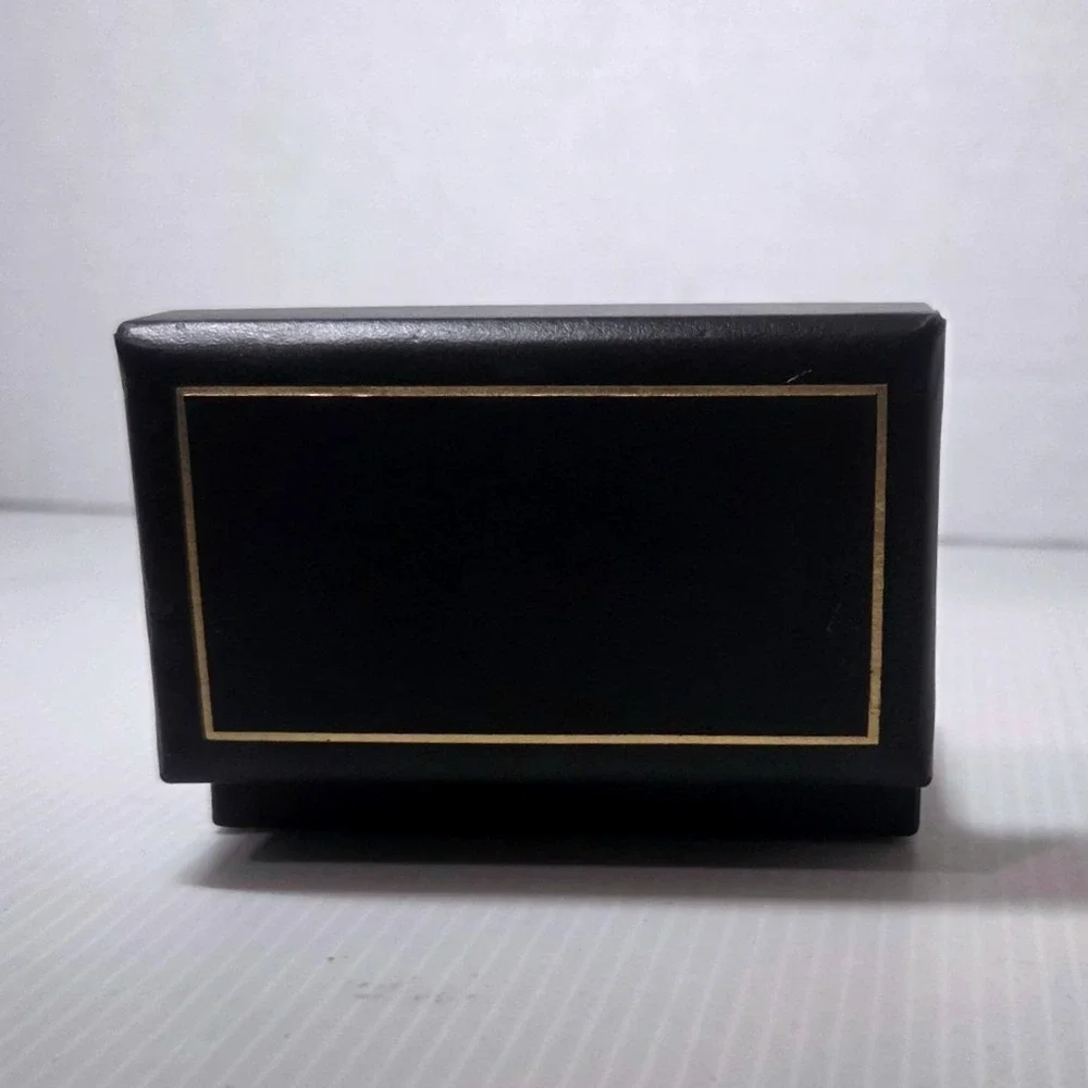 Vintage LaMode Black Onyx Crest Cufflinks Tie Clip Set Gold Tone With Case